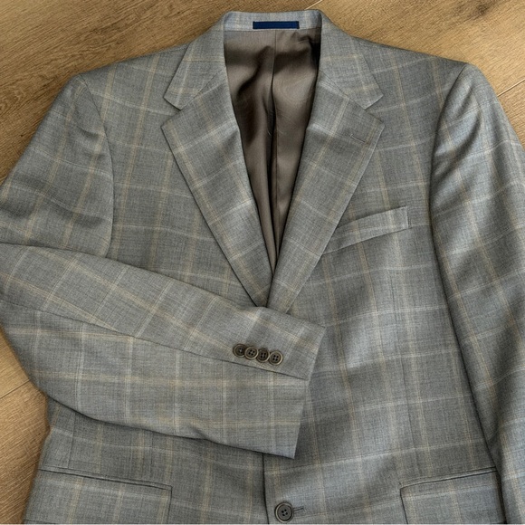 Daniel Cremieux Other - Loro Piana Italy 100% Wool Blazer Sport Coat USA 42 Gray Check 2 Button Dillards